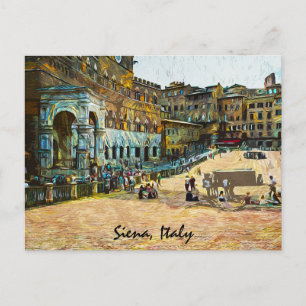 Cartão Postal Siena Itália City Oil Painting