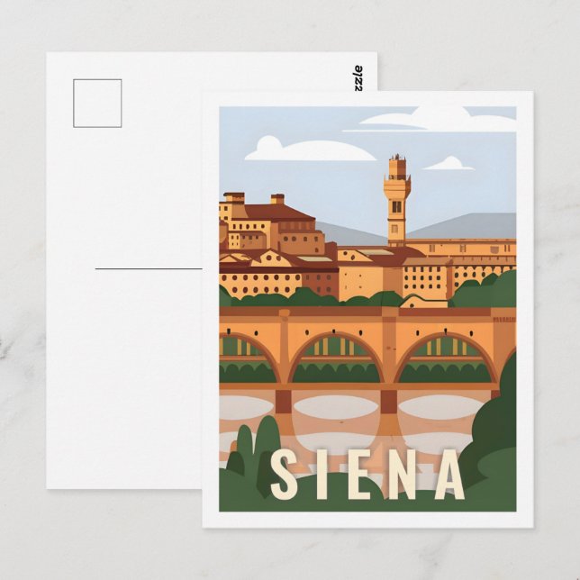 Cartão Postal Siena Itália Famous Viagem Place (Frente/Verso)