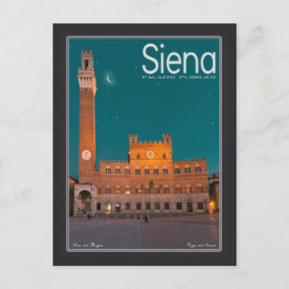 Cartão Postal Siena - Palazzo Pubblico Night