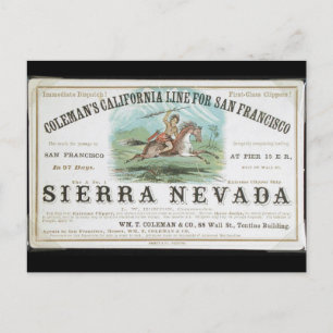 Cartão Postal Sierra Nevada Clipper a velejar 1900
