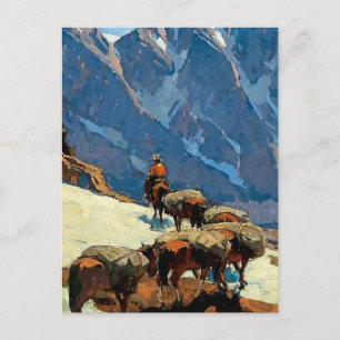 Cartão Postal "Sierra Pass" Arte Ocidental por Edgar Payne