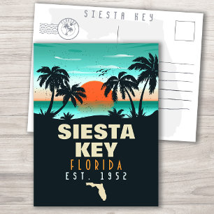 Cartão Postal Siesta Key Florida Beach Retro Sunset Souvenirs