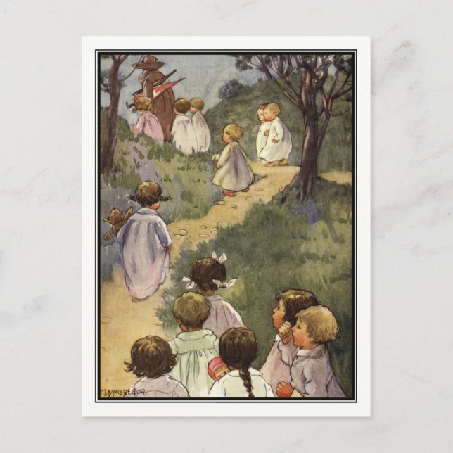 Cartão Postal Siga o Homem de Castanho por Angusine MacGregor (Frente)