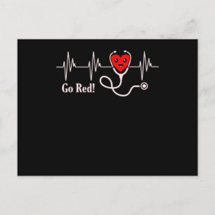 Cartão Postal Siga o Red Heartbeat Doença Cardíaca Percepção