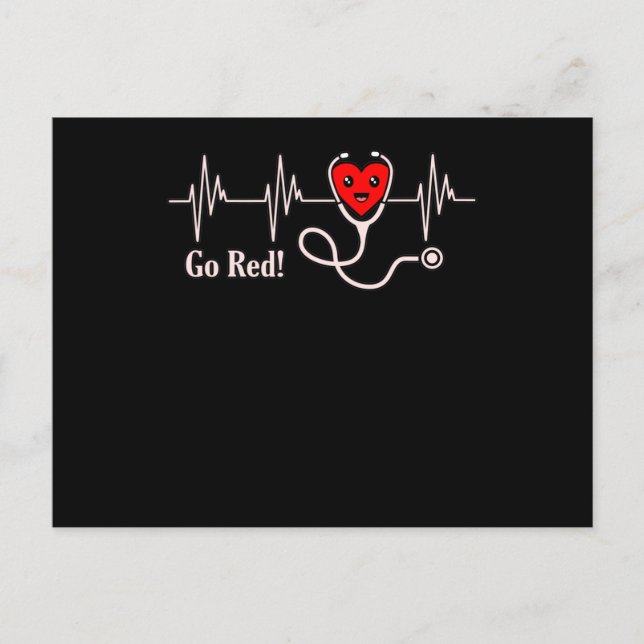 Cartão Postal Siga o Red Heartbeat Doença Cardíaca Percepção Sob (Frente)