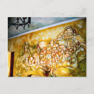 Cartão Postal Sighisoara, mural da cidade medieval