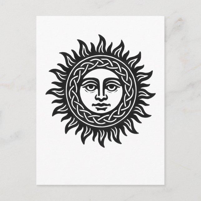 Cartão Postal Sigilo Solar Visage – Camiseta Emblema do Sol Negr (Frente)