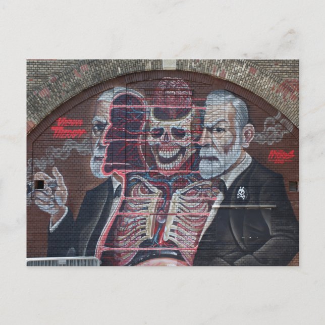 Cartão Postal Sigmund Freud Street Art (Frente)