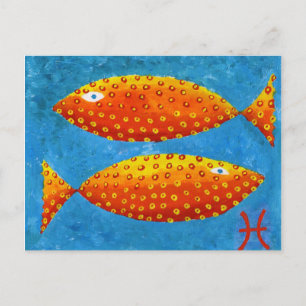 Cartão Postal Signo do Zodíaco Peixes Horóscopo