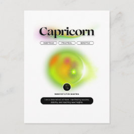 Cartão Postal Signo Moderno do Zodíaco Citação de Capricórnio El