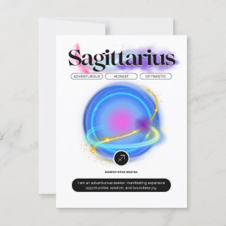 Cartão Postal Signo Moderno do Zodíaco Sagitário Citação Element