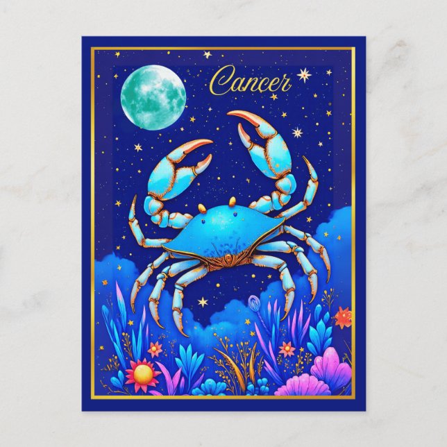 Cartão Postal Signo Zodiacal de Câncer (Frente)