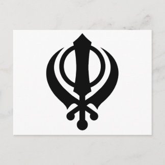 Cartão Postal Sikh Khanda Black