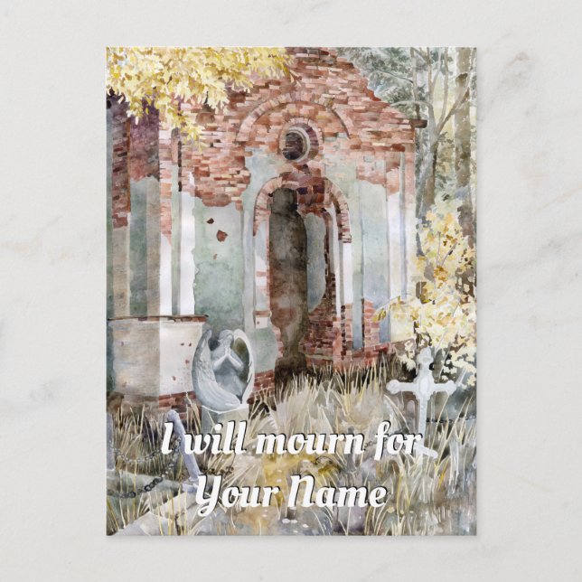 Cartão Postal Silêncio eterno no cemitério (Frente)