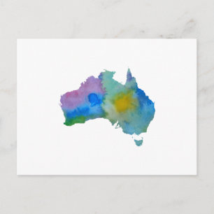 Cartão Postal Silhouette australia colorida