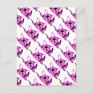 Cartão Postal Silhouette Bulldog Francês