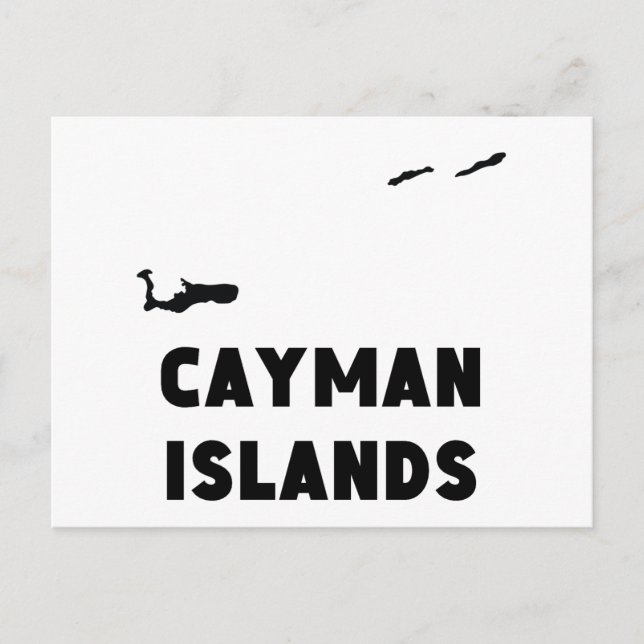 Cartão Postal Silhouette das Ilhas Cayman (Frente)