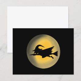 Cartão Postal Silhouette de Bruxa Malvada Voadora