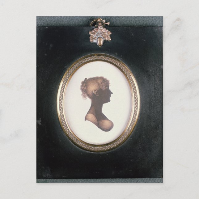 Cartão Postal Silhouette de Cassandra Austen, c.1809 (Frente)