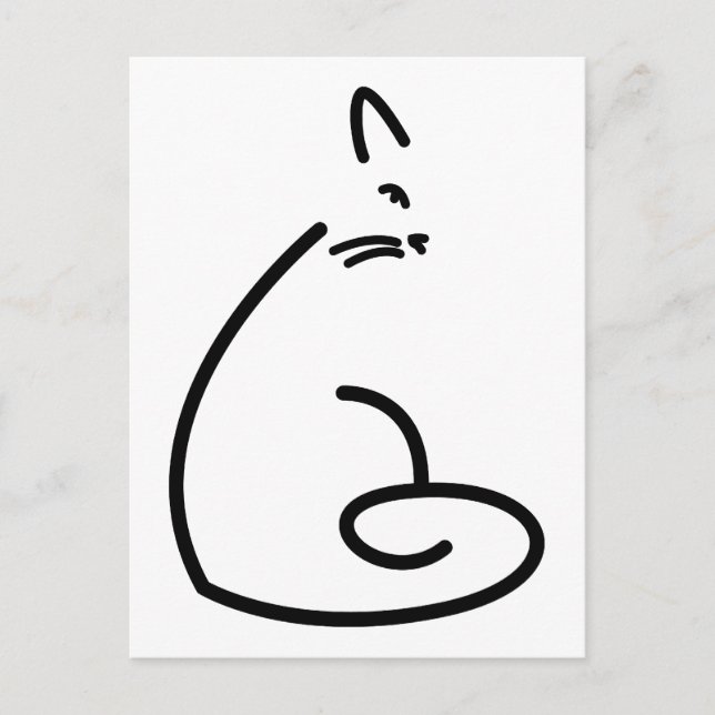 Cartão Postal Silhouette de Gato Suave Artístico (Frente)