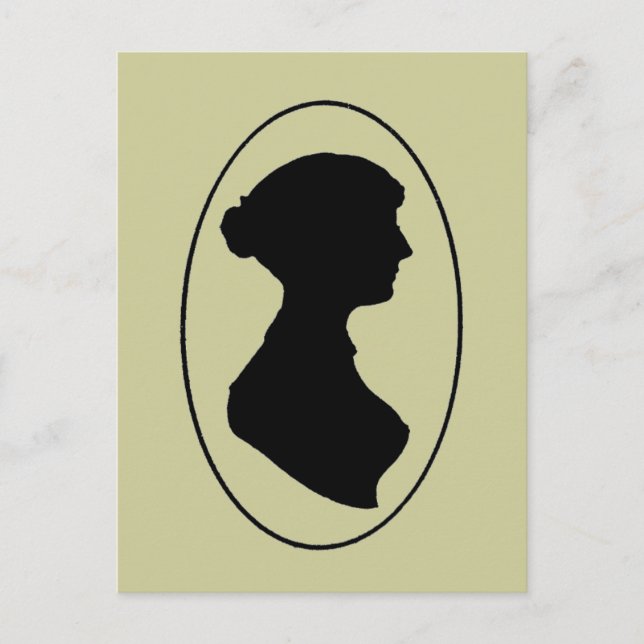 Cartão Postal Silhouette de Jane Austen (Frente)