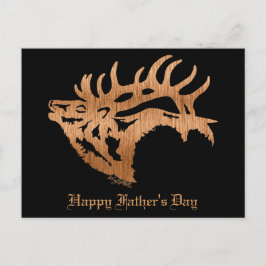 Cartão Postal Silhouette de Madeira Bull Elk