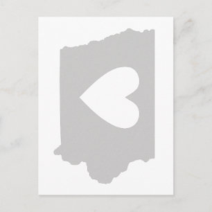 Cartão Postal Silhouette do estado de Heart Iowa