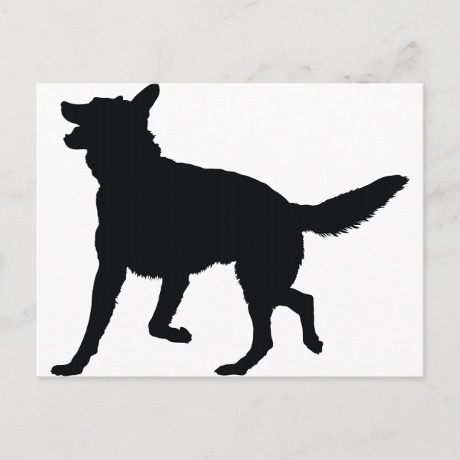 Cartão Postal Silhouette german shepherd (Frente)