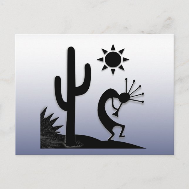 Cartão Postal Silhouette Kokopelli (Frente)