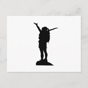 Cartão Postal Silhouette, menina das montanhas subindo