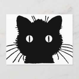 Cartão Postal Silhouette of a black cat vintage illustration