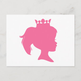 Cartão Postal Silhouette Princesa Rosa T-shirts e presentes