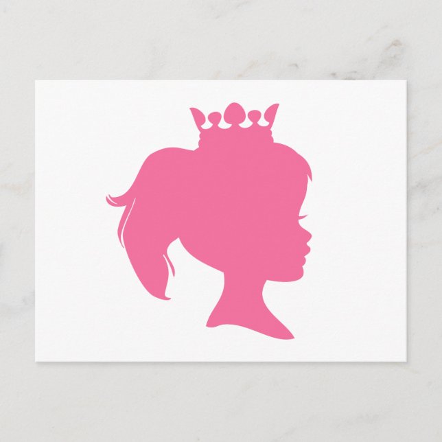 Cartão Postal Silhouette Princesa Rosa T-shirts e presentes (Frente)