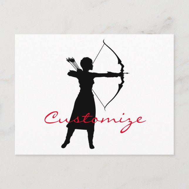 Cartão Postal Silhouette Silhouette Female Archer Thunder_Cove (Frente)