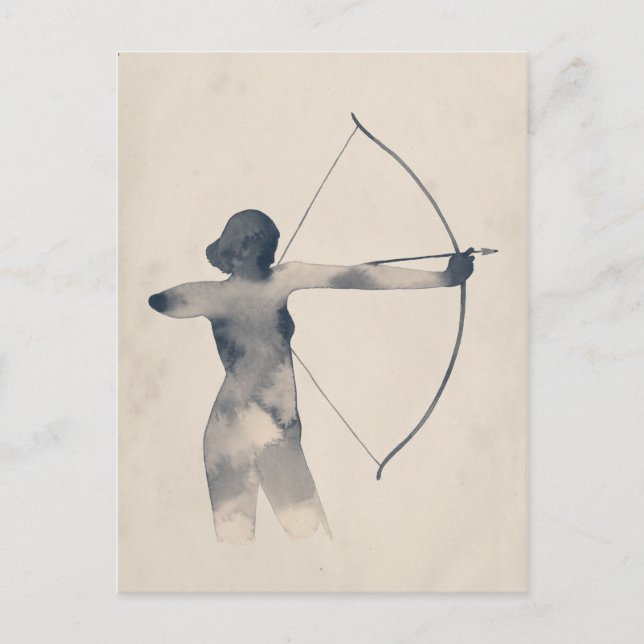 Cartão Postal Silhouette Watercolor (Frente)