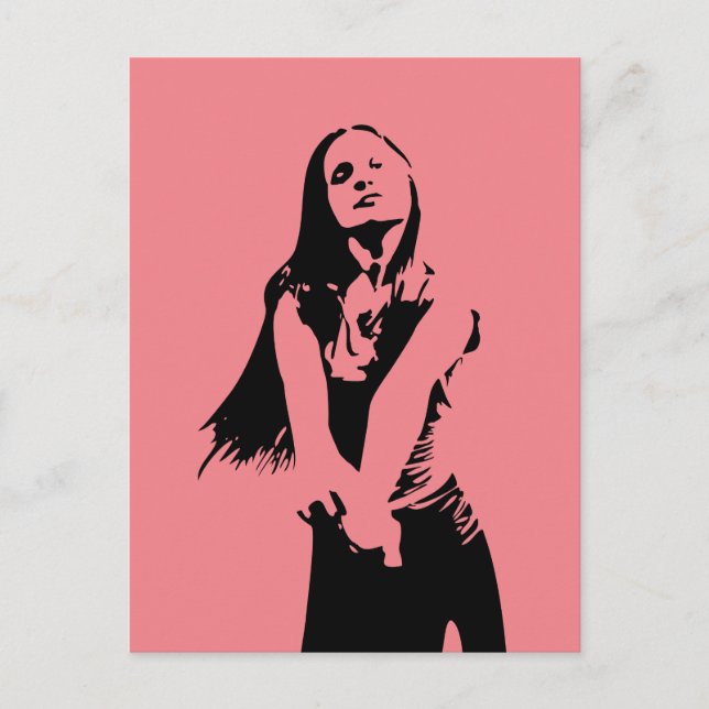 Cartão Postal Silhout Black Dancing Girl (Frente)