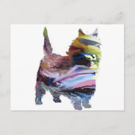 Cartão Postal Silhueta abstrata de Caim terrier