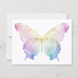 Cartão Postal Silhueta borboleta em cores