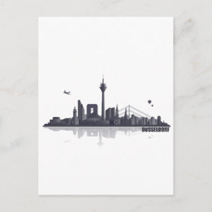 Cartão Postal Silhueta da cidade de Düsseldorf