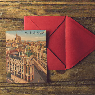 Cartão Postal Silhueta da Cidade de Madrid Espanha Arquitetura