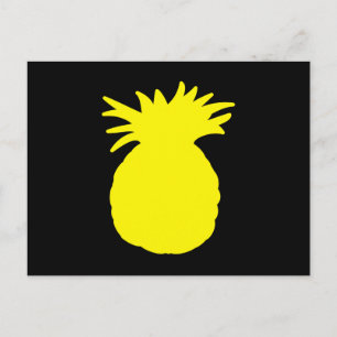Cartão Postal Silhueta de abacaxi amarelo