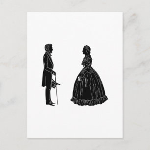 Cartão Postal silhueta de abraham lincoln mary todd lincoln