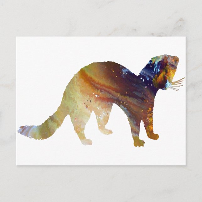 Cartão Postal Silhueta de abstrato Mink (Frente)