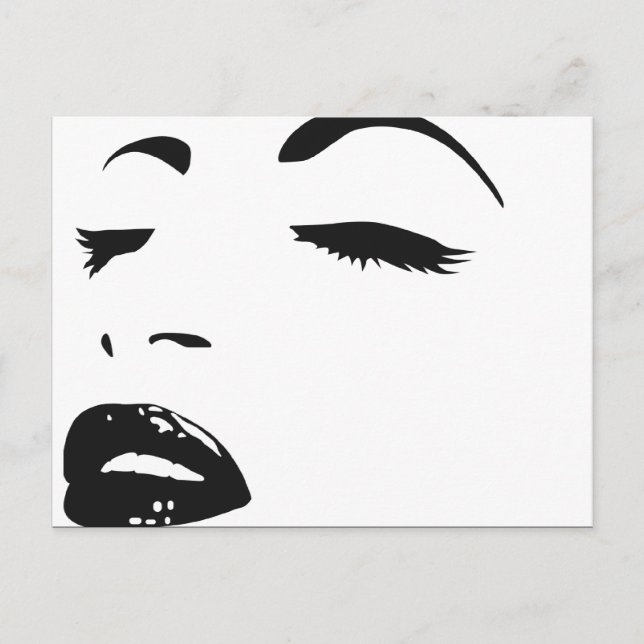 Cartão Postal silhueta de beleza (maior) (Frente)