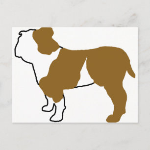 Cartão Postal silhueta de buldogue