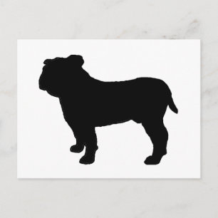 Cartão Postal silhueta de buldogue