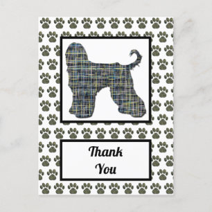 Cartão Postal Silhueta de cachorro Afghan Hound Obrigado
