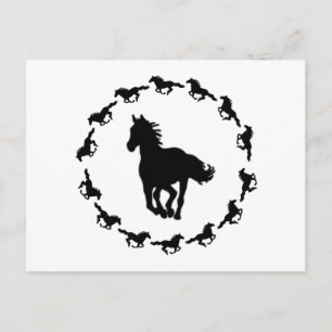 Cartão Postal Silhueta de Design de Cavalo