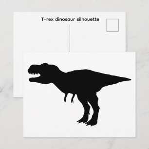 Cartão Postal silhueta de dinossauro T-rex