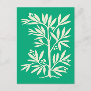 Cartão Postal Silhueta de Planta Abstrata Minimalista